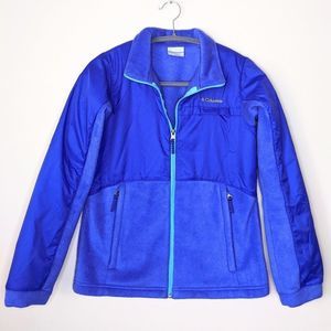 Columbia Purple Fleece and Nylon Zip Jacket large